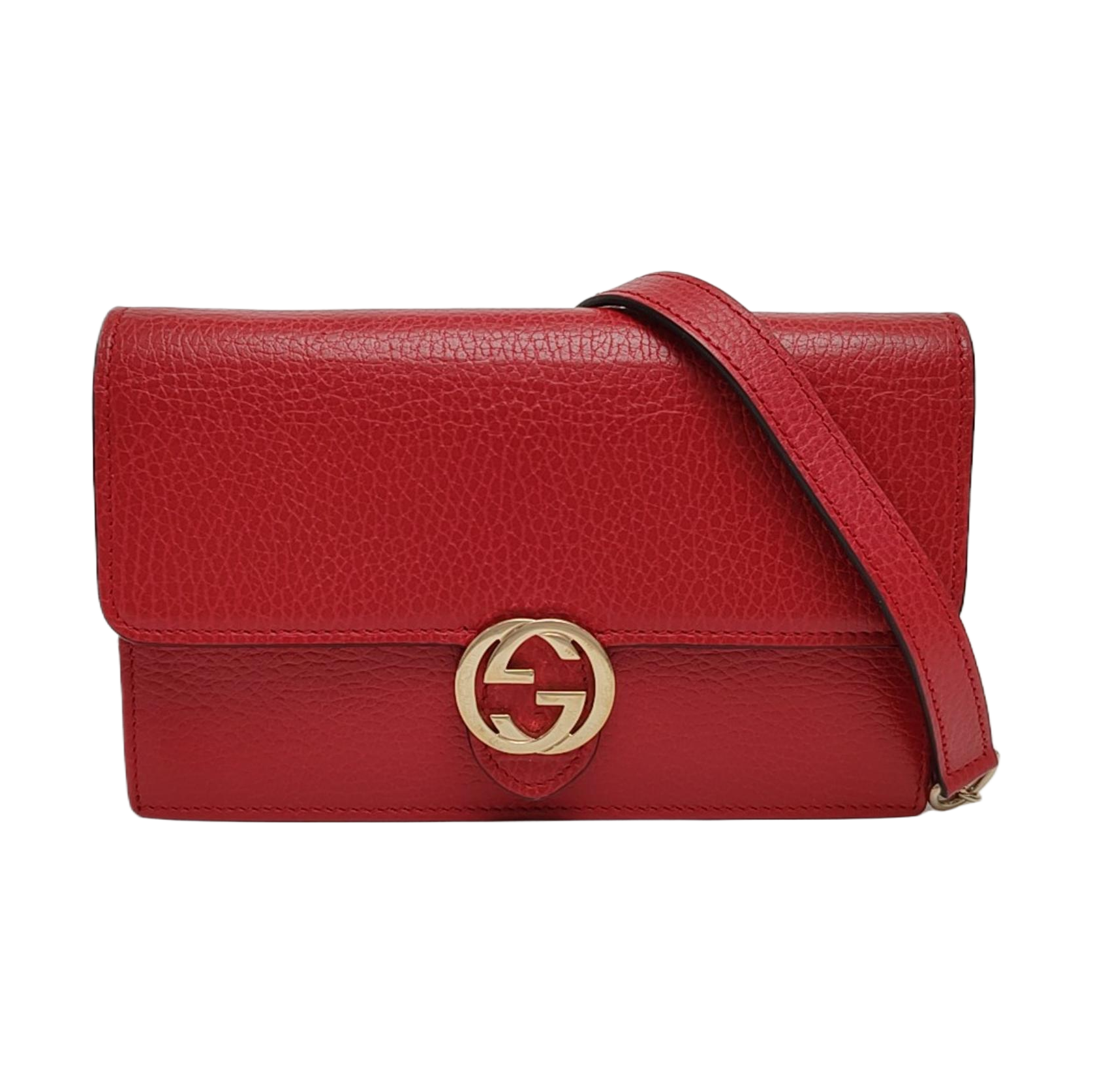 Interlocking G Small Calfskin Red