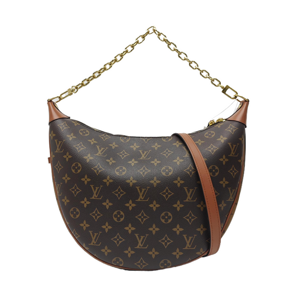 LOOP HOBO Monogram Coated Canvas Brown
