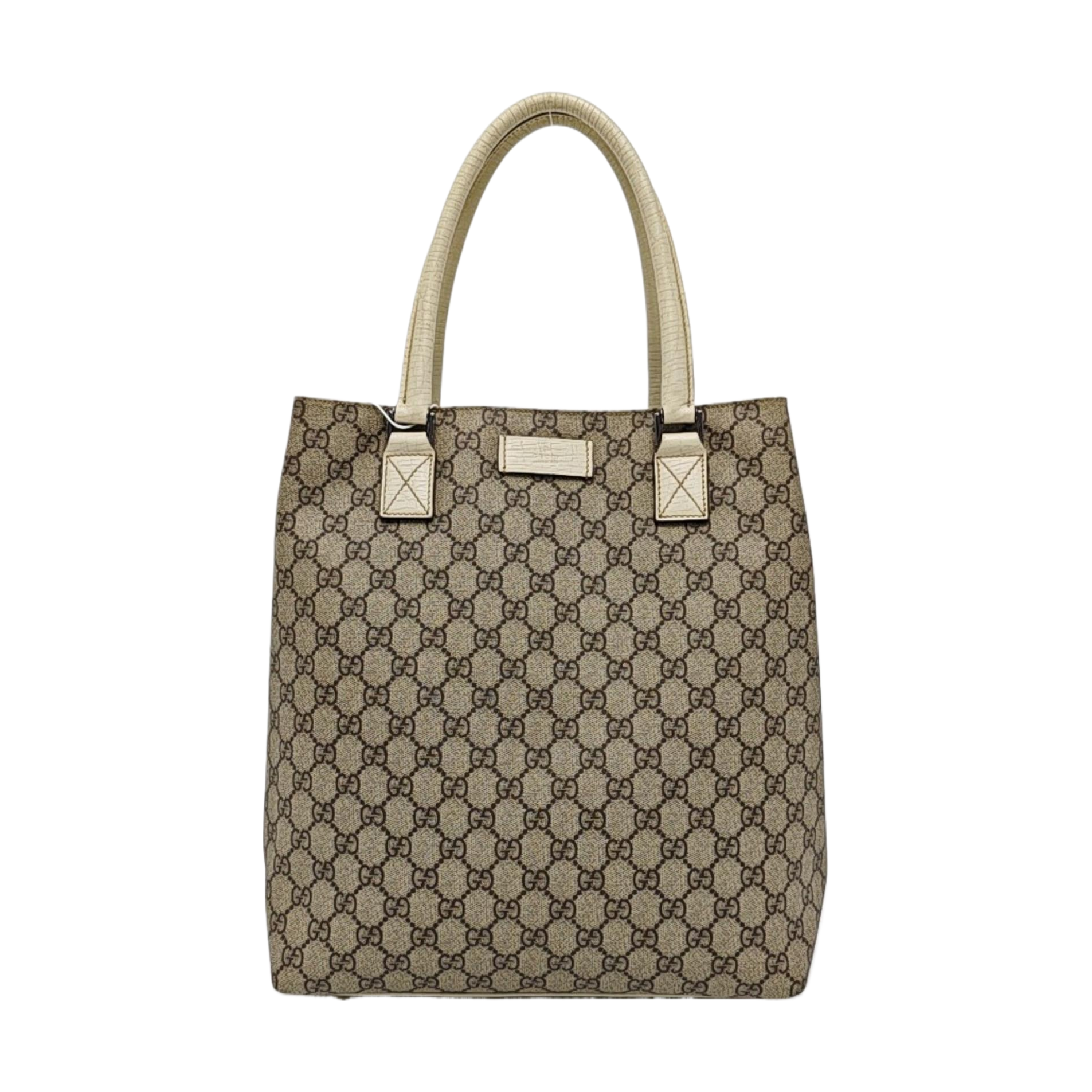 Monogram Coated Canvas Tote Bag Beige