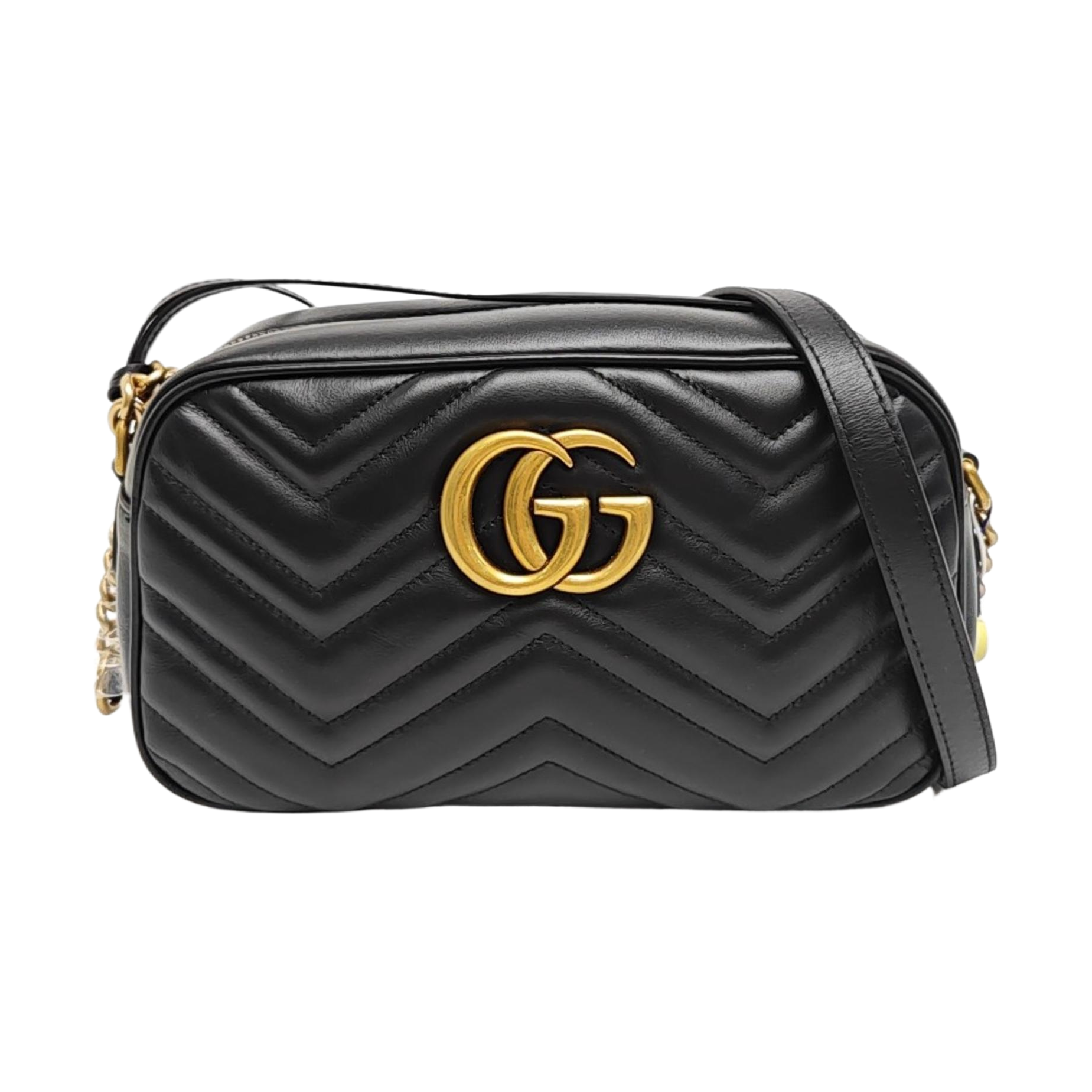 GG Marmont Small Quilted Calfskin Black