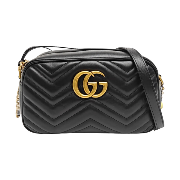 GG Marmont Small Quilted Calfskin Black