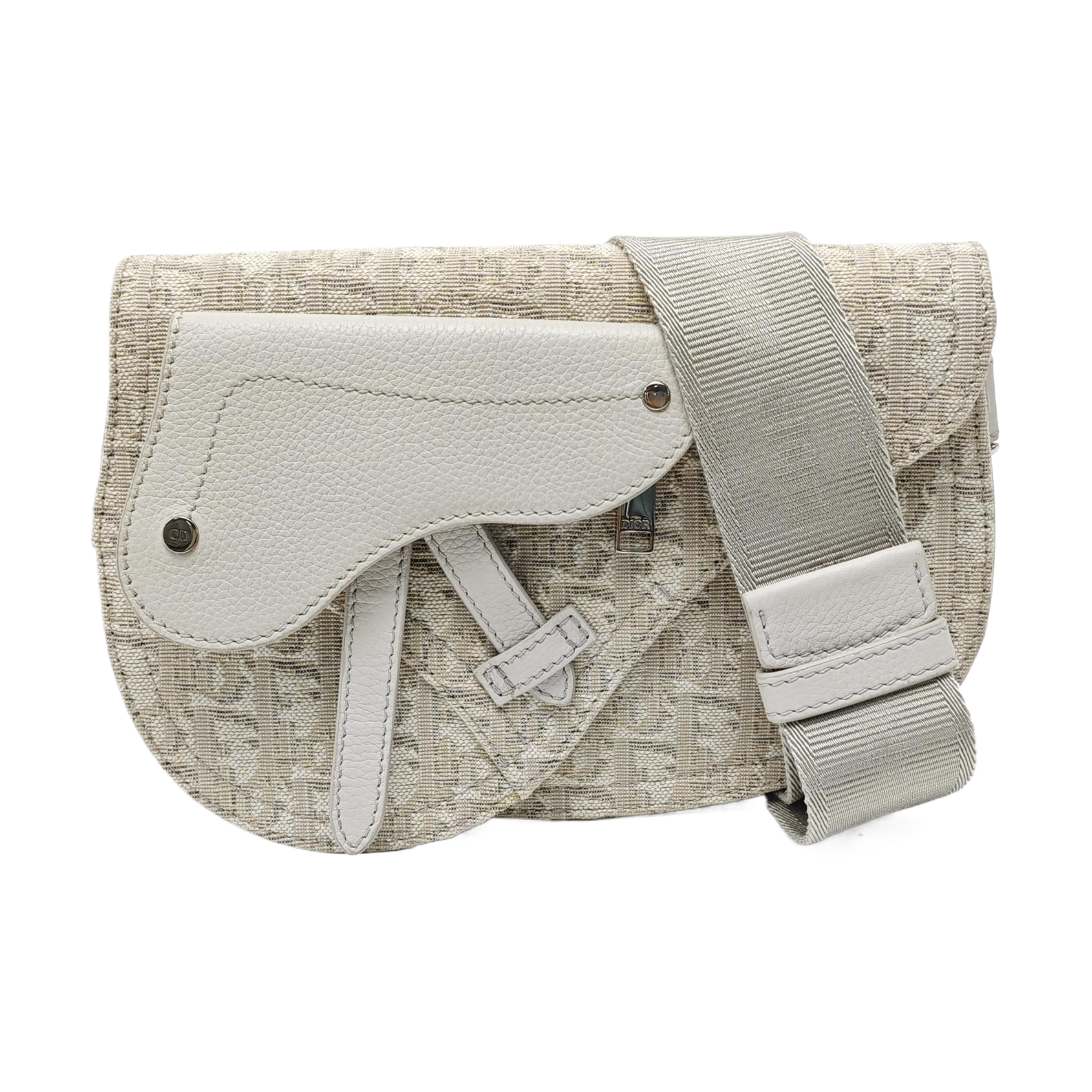 Saddle Medium Oblique Canvas Beige