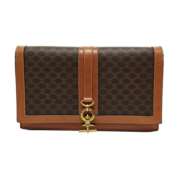 Coated Canvas Shoulder Bag Brown