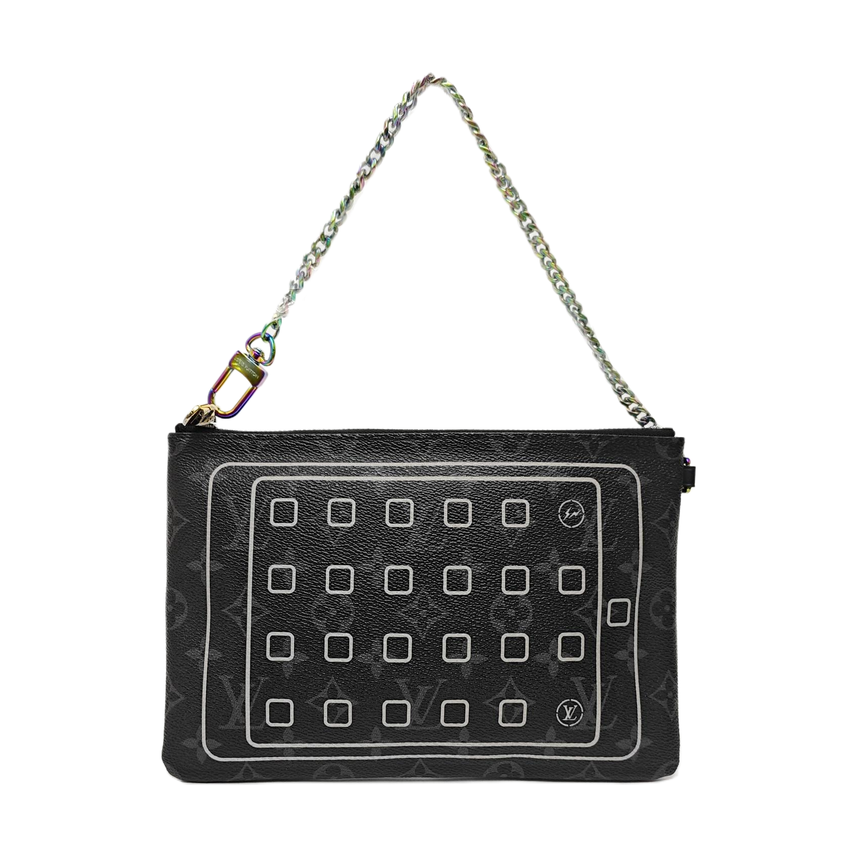 Monogram Coated Canvas Clutch Black