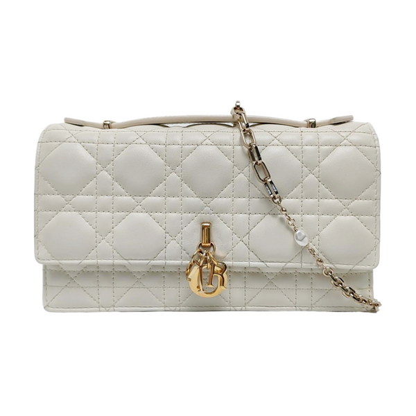 Authenticated pre-owned  My Dior Mini Cannage Lambskin White - Shoulder Bag at Looply