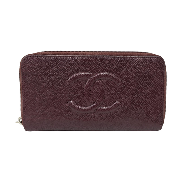 Grained Calfskin Wallet Red