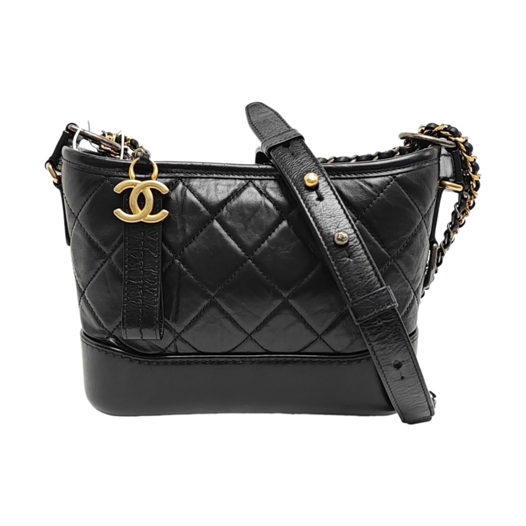 GABRIELLE Small Quilted Calfskin Black