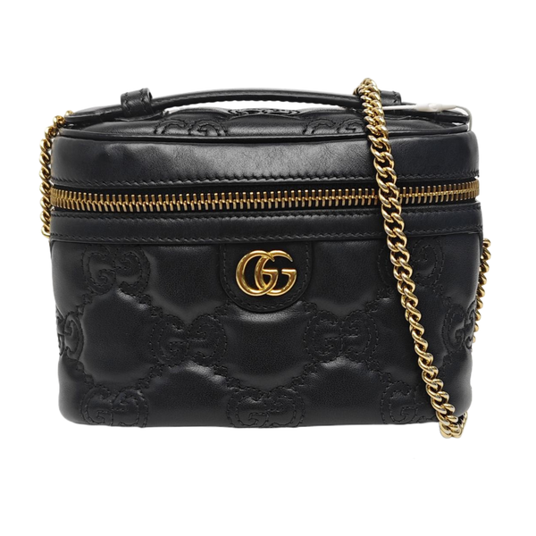 Monogram Calfskin Crossbody Bag Black