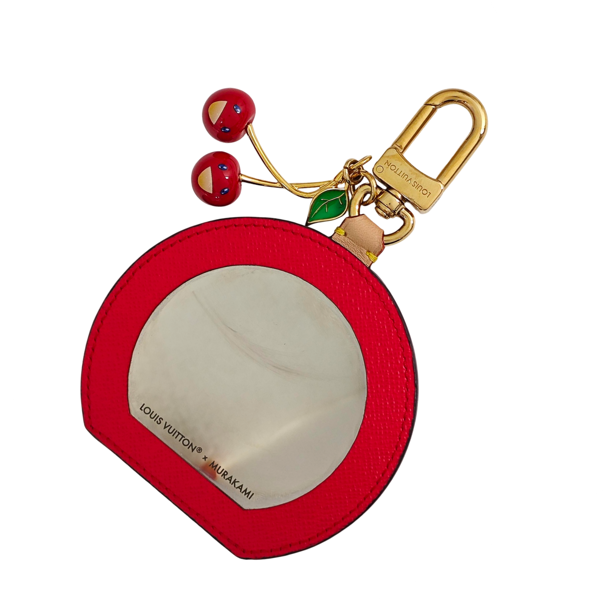 Leather Bag Charm Red