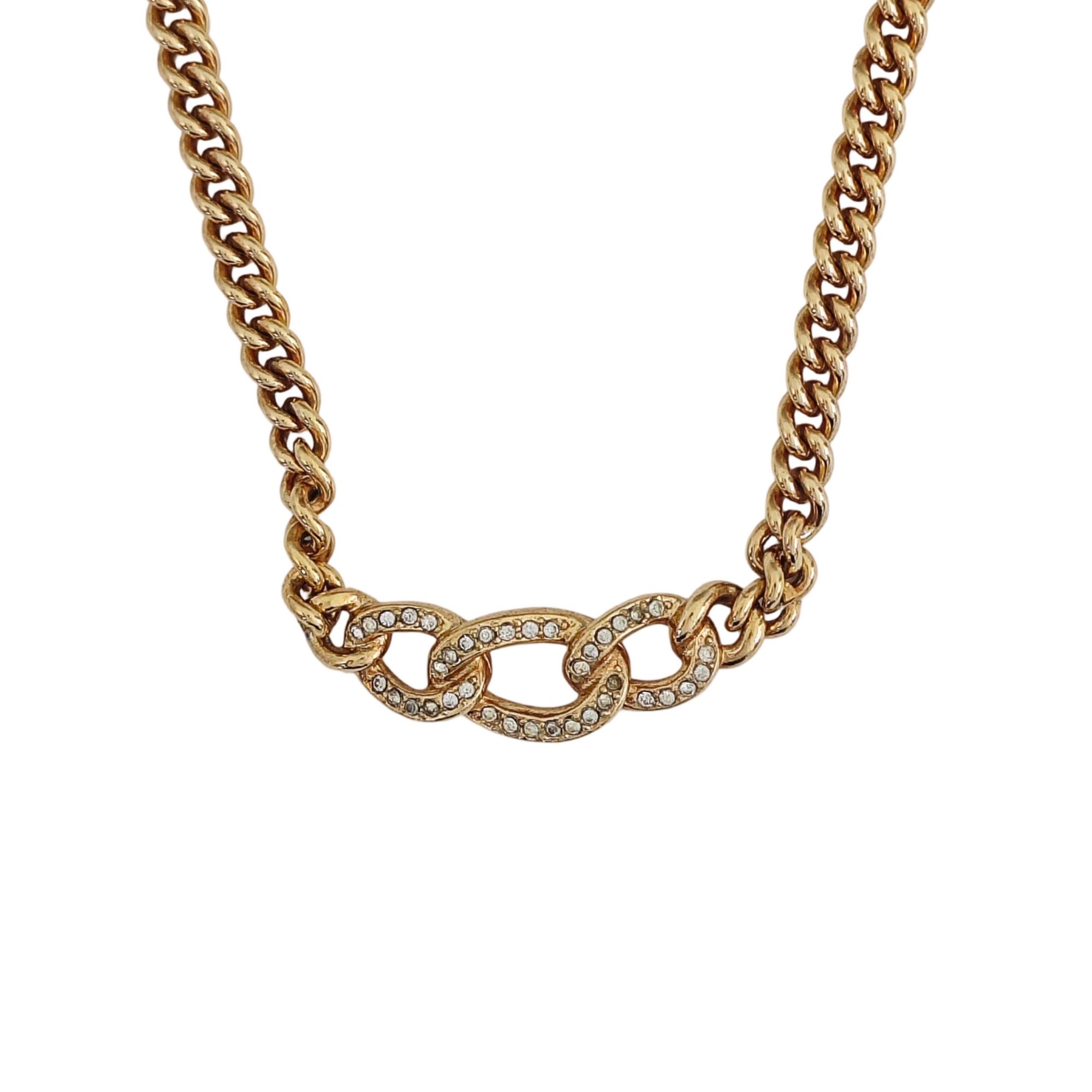 Twist Round Metal Gold Necklace