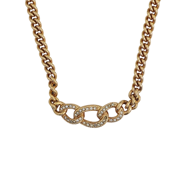 Twist Round Metal Gold Necklace