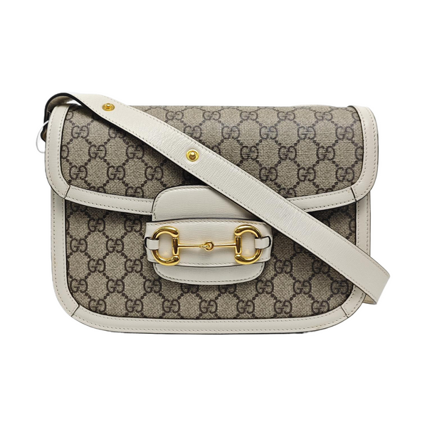 Horsebit 1955 Small Monogram Coated Canvas Beige