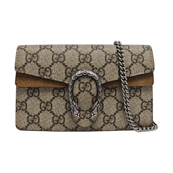 Dionysus Super Mini Monogram Coated Canvas Beige