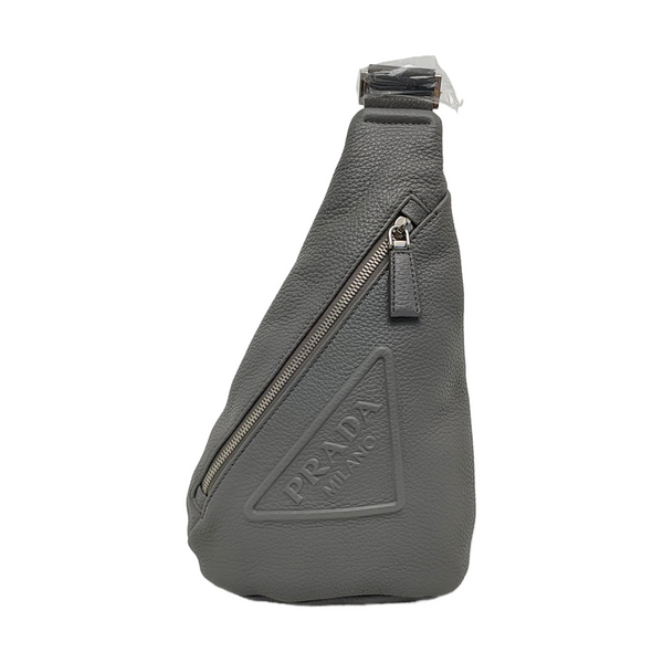 Authenticated pre-owned  Triangle Leather Gray - Belt Bag at Looply