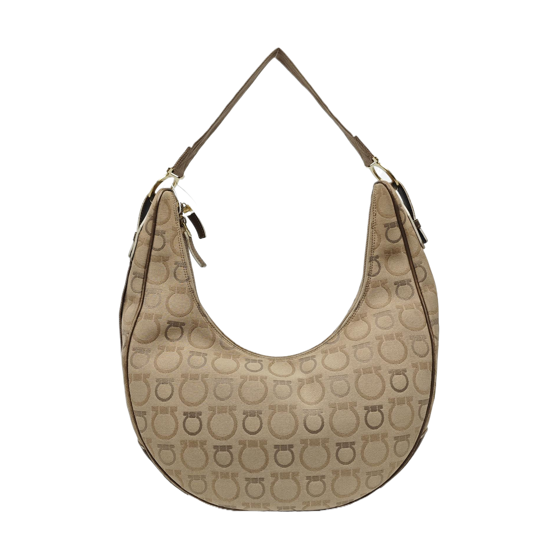 Coated Canvas Top Handle Bag Brown