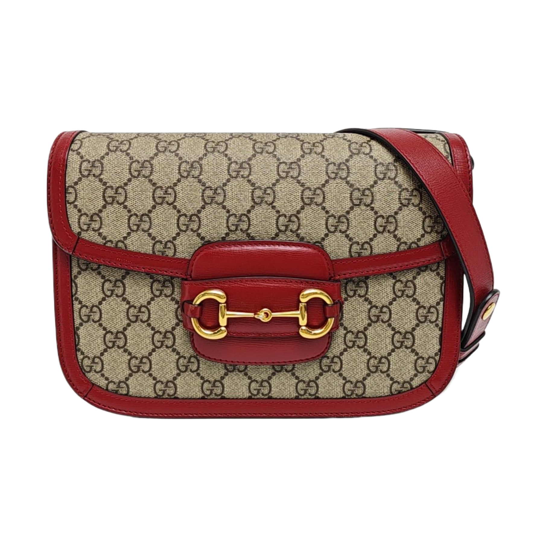 Horsebit 1955 Small Monogram Coated Canvas Beige