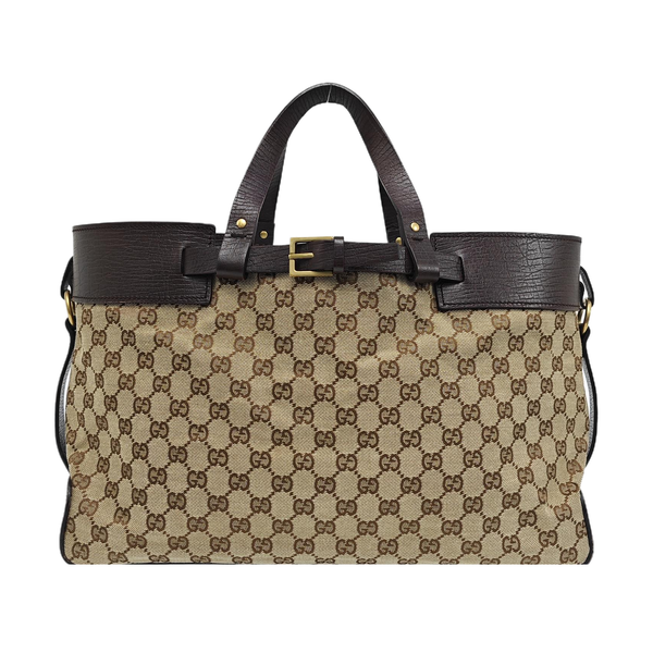 Monogram Canvas Tote Bag Brown