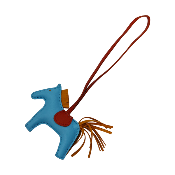 Leather Bag Charm Blue