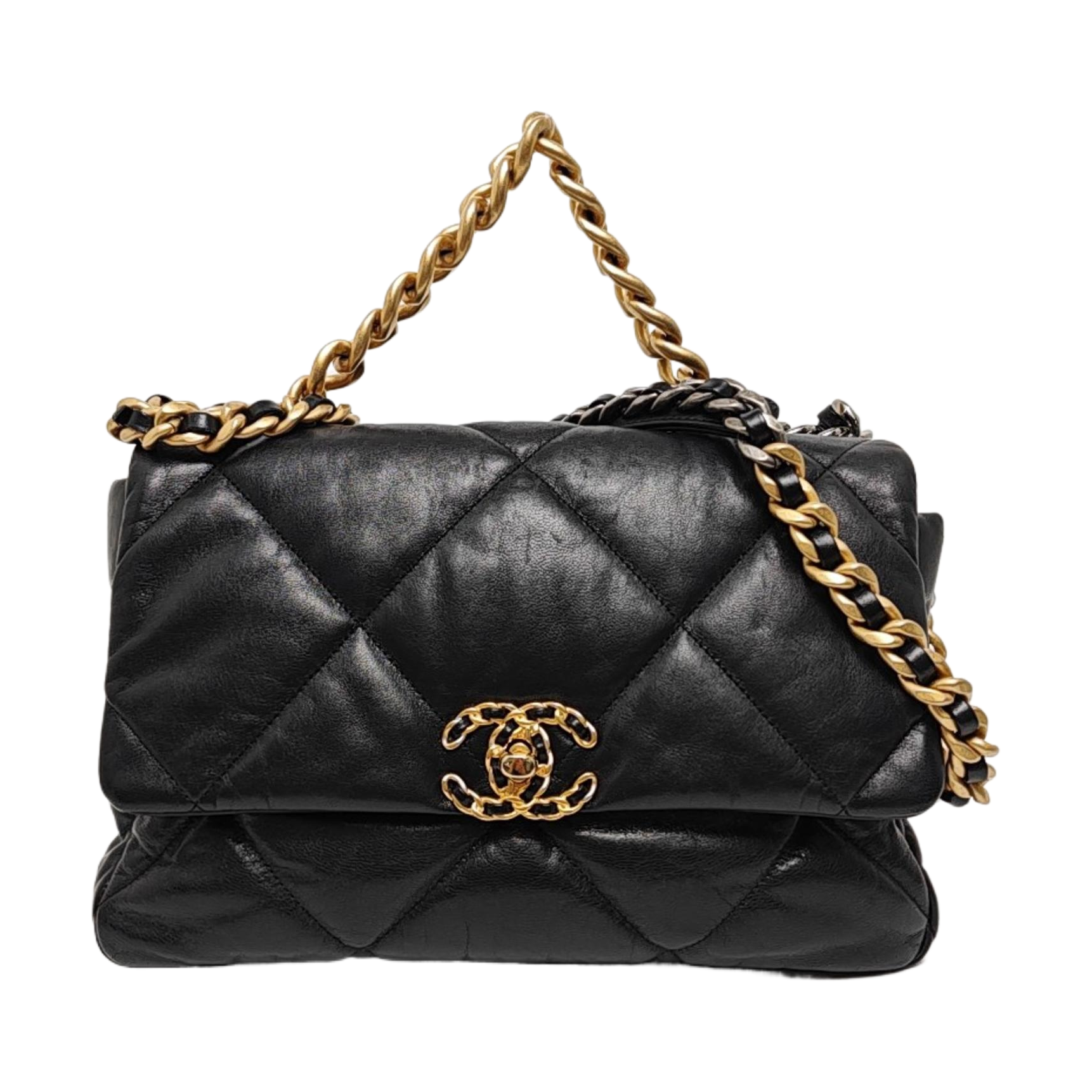 CHANEL 19 Large Quilted Lambskin Black