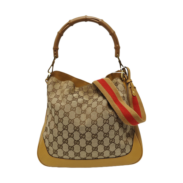 Monogram Canvas Shoulder Bag Brown