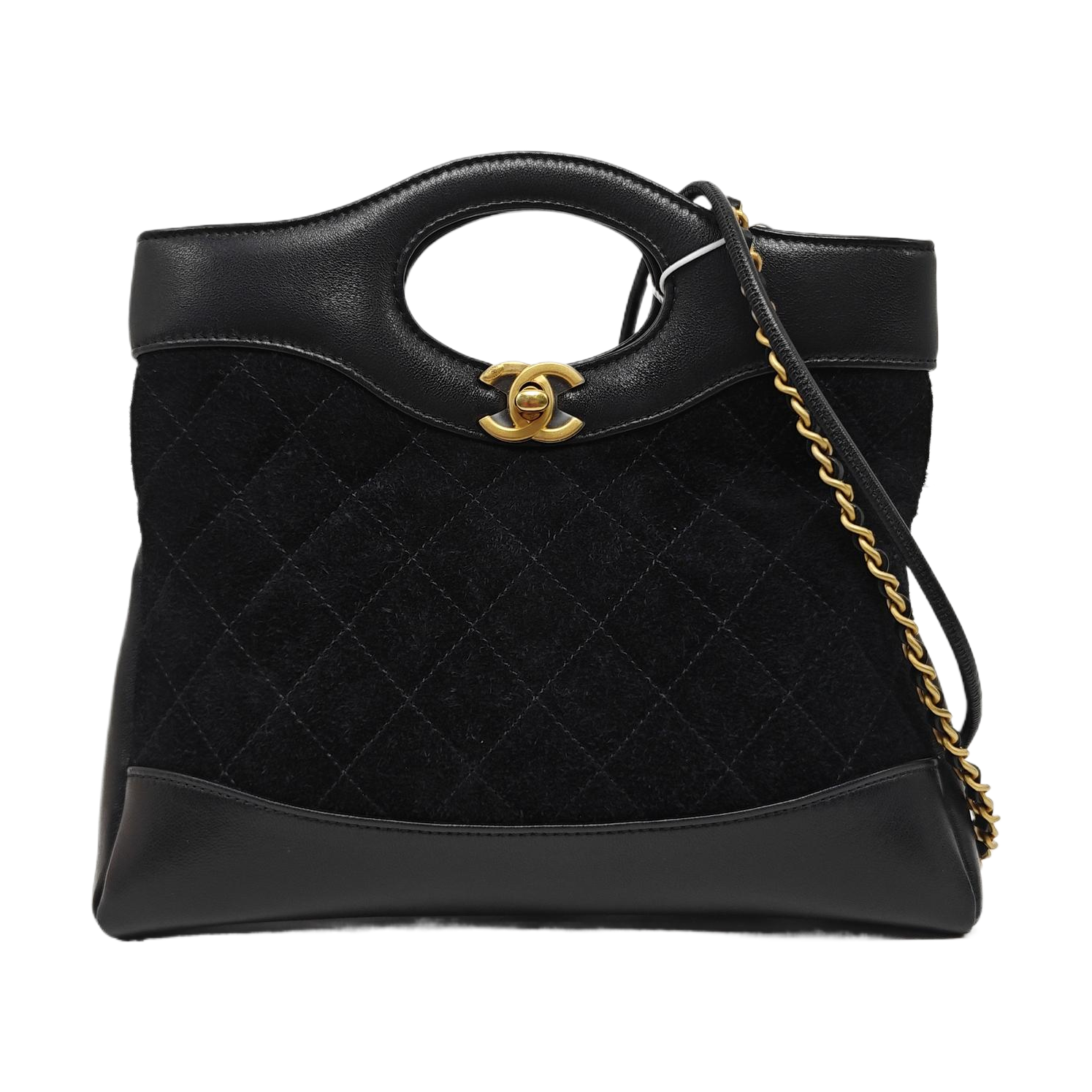CHANEL 31 Mini Quilted Suede Black