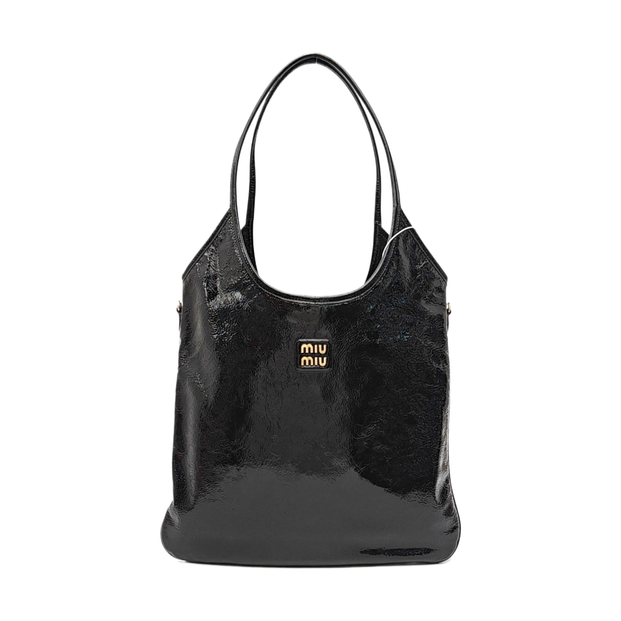 Patent Leather Shoulder Bag Black
