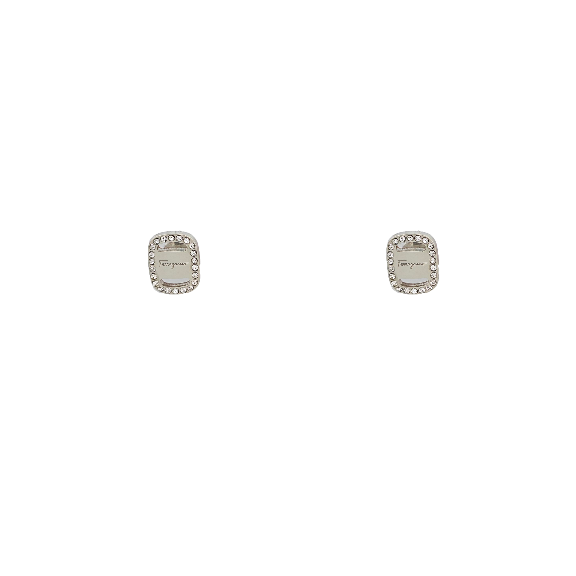 Brass Silver Stud Earrings