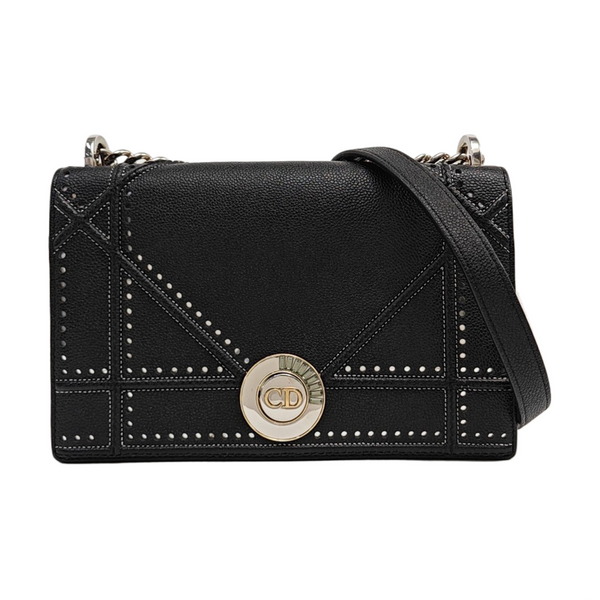 Diorama Medium Cannage Calfskin Black