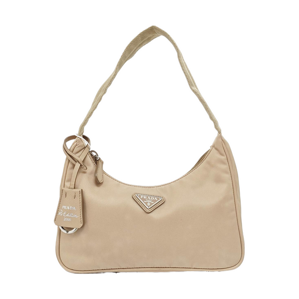 Authenticated pre-owned  Re-Edition Nylon Brown - Top Handle Bag at Looply