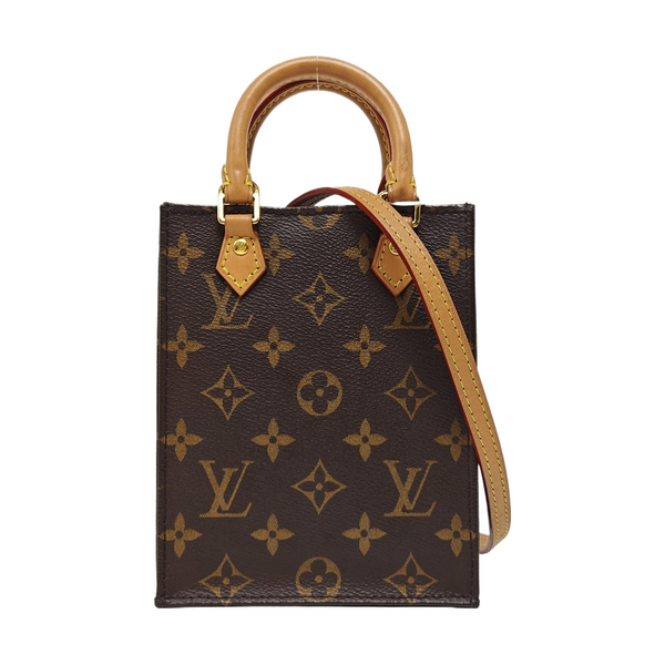 SAC PLAT Mini Monogram Coated Canvas Brown