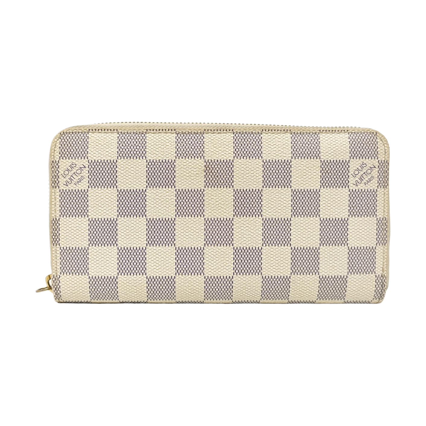 ZIPPY Damier Azur Coated Canvas White Wallet
