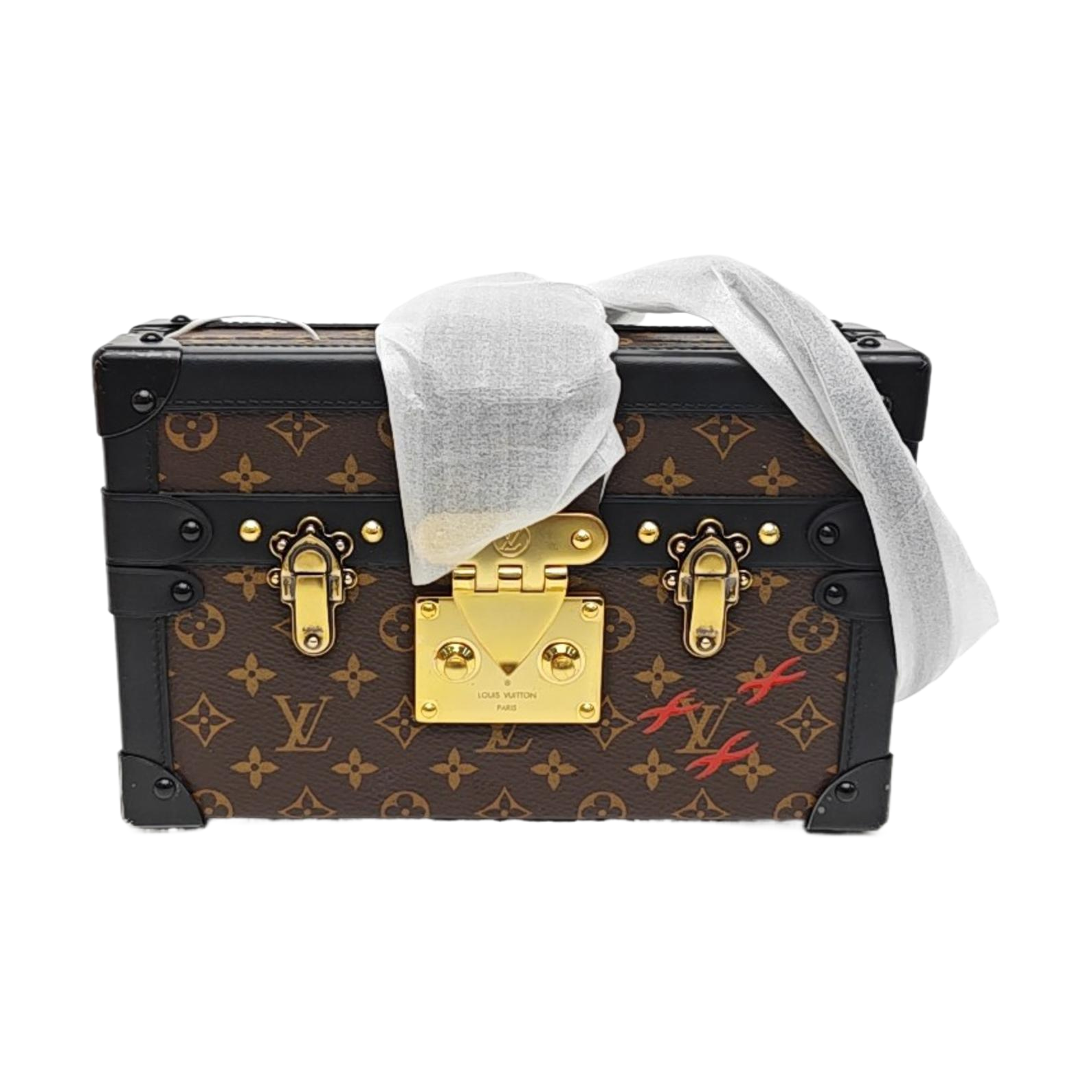 PETITE MALLE Monogram Coated Canvas Brown