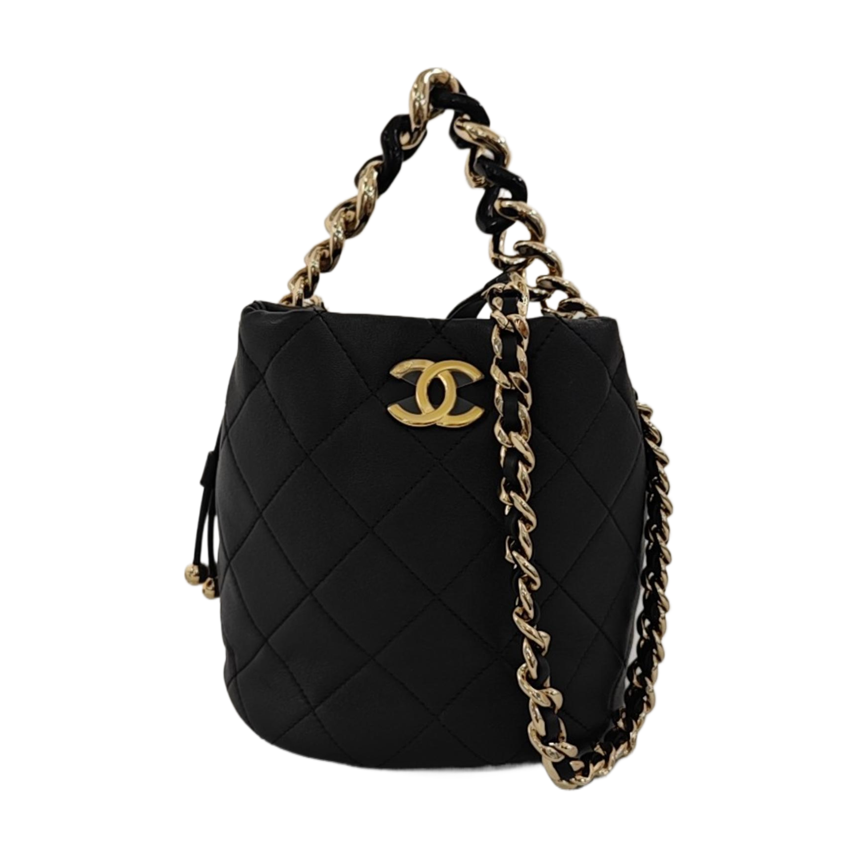 DRAWSTRING Quilted Lambskin Black