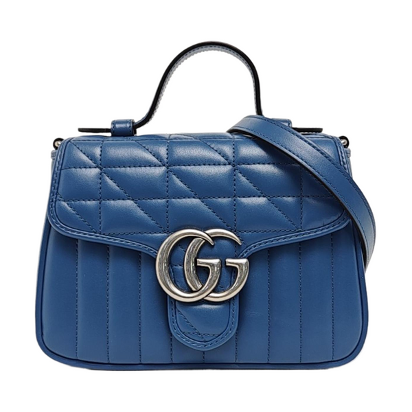 GG Marmont Mini Quilted Calfskin Blue