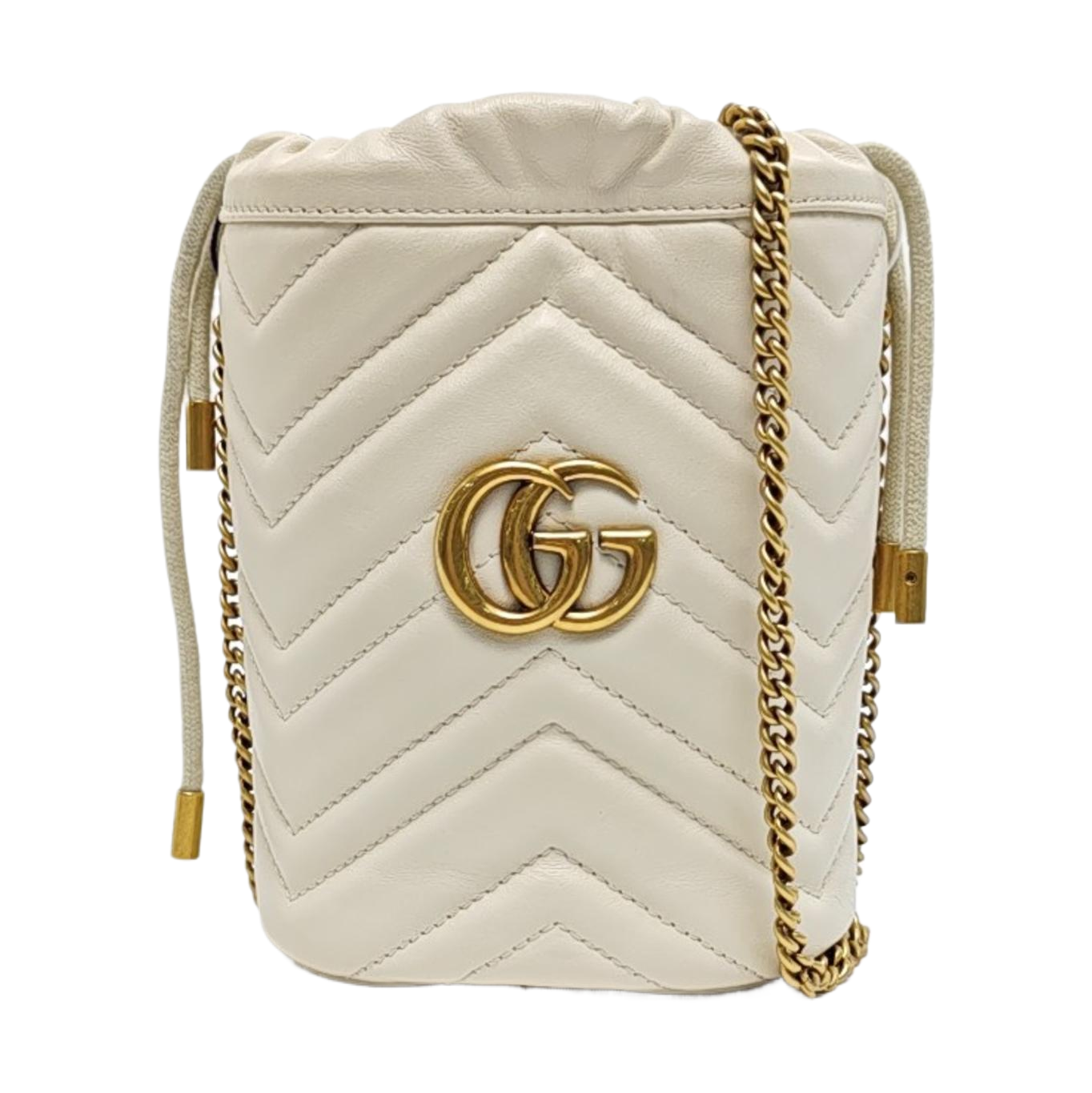 GG Marmont Mini Quilted Calfskin White