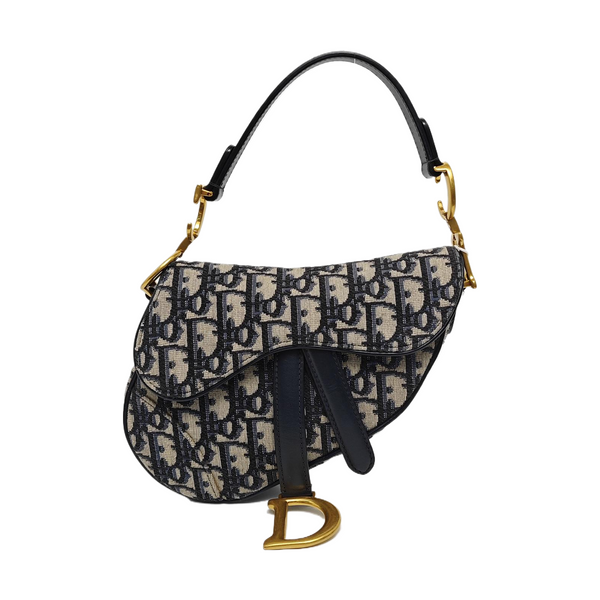 Authenticated pre-owned  Saddle Mini Monogram Canvas Blue - Top Handle Bag at Looply