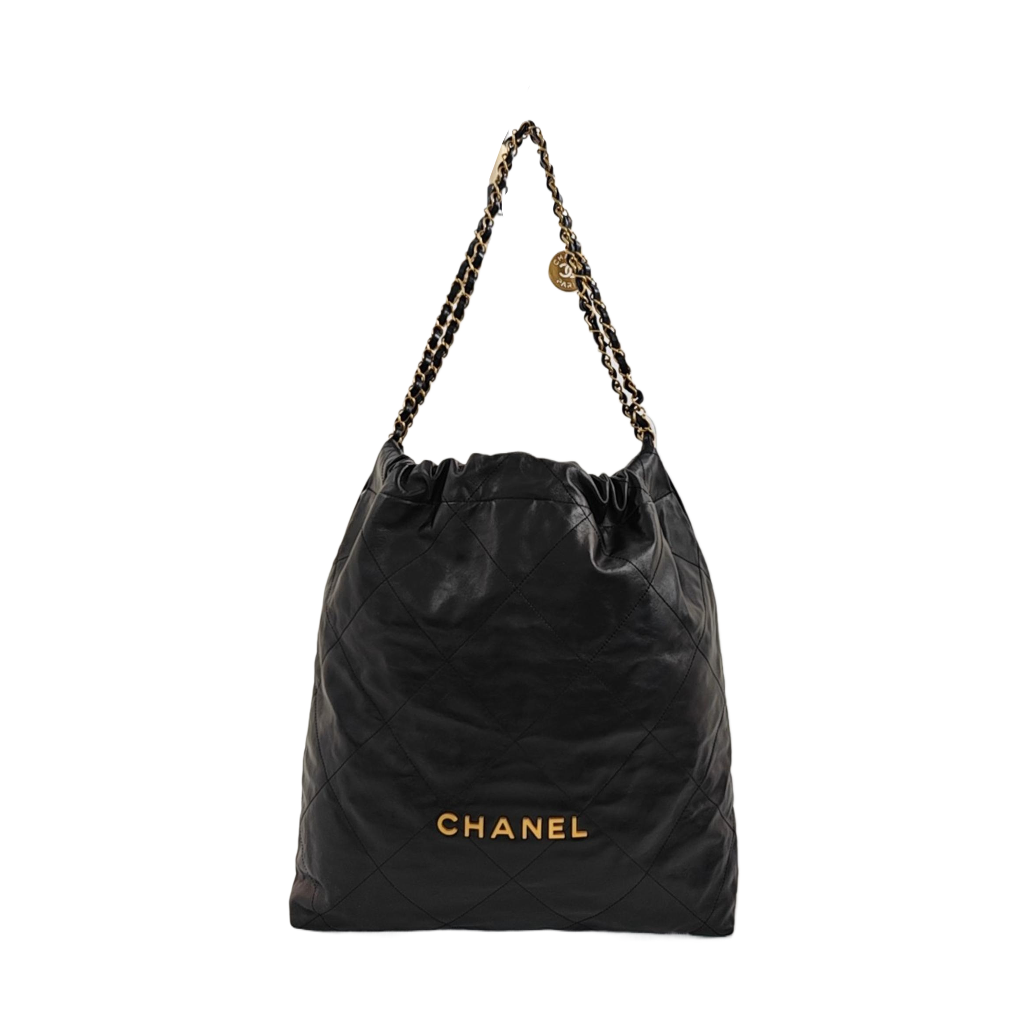 CHANEL 22 Large Quilted Calfskin Black