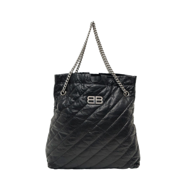 Crush Medium Quilted Calfskin Black