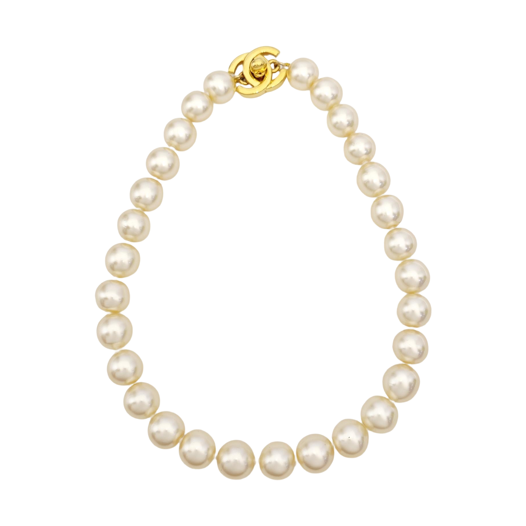Faux Pearl Yellow Necklace