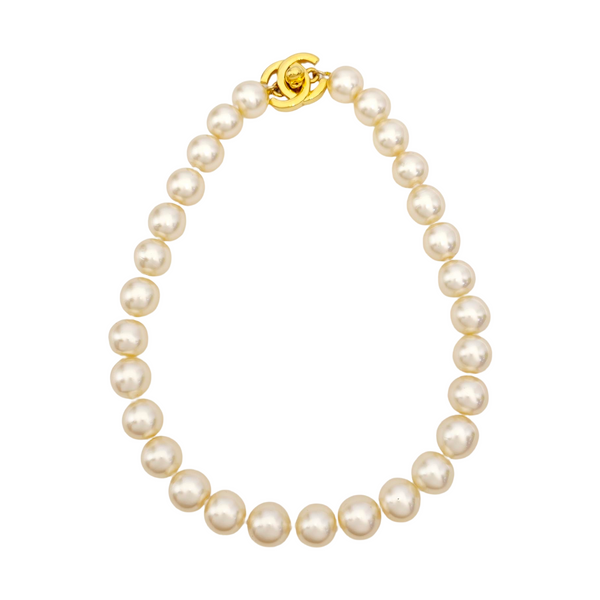 Faux Pearl Yellow Necklace