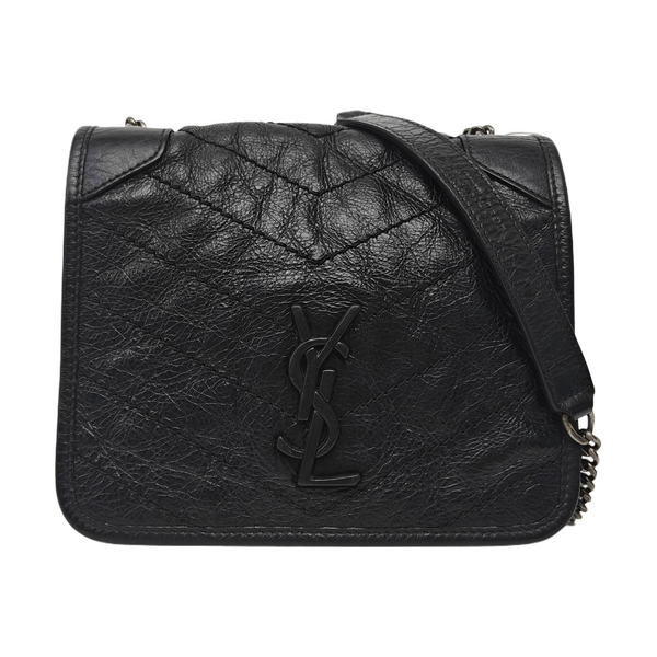 NIKI Mini Chevron Calfskin Black