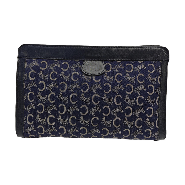 Coated Canvas Clutch Blue