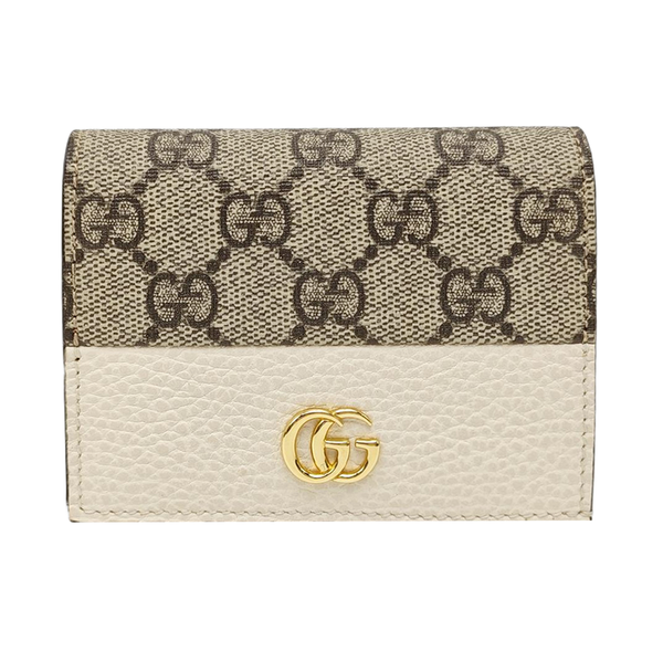 GG Marmont Mini Monogram Coated Canvas Gray Wallet