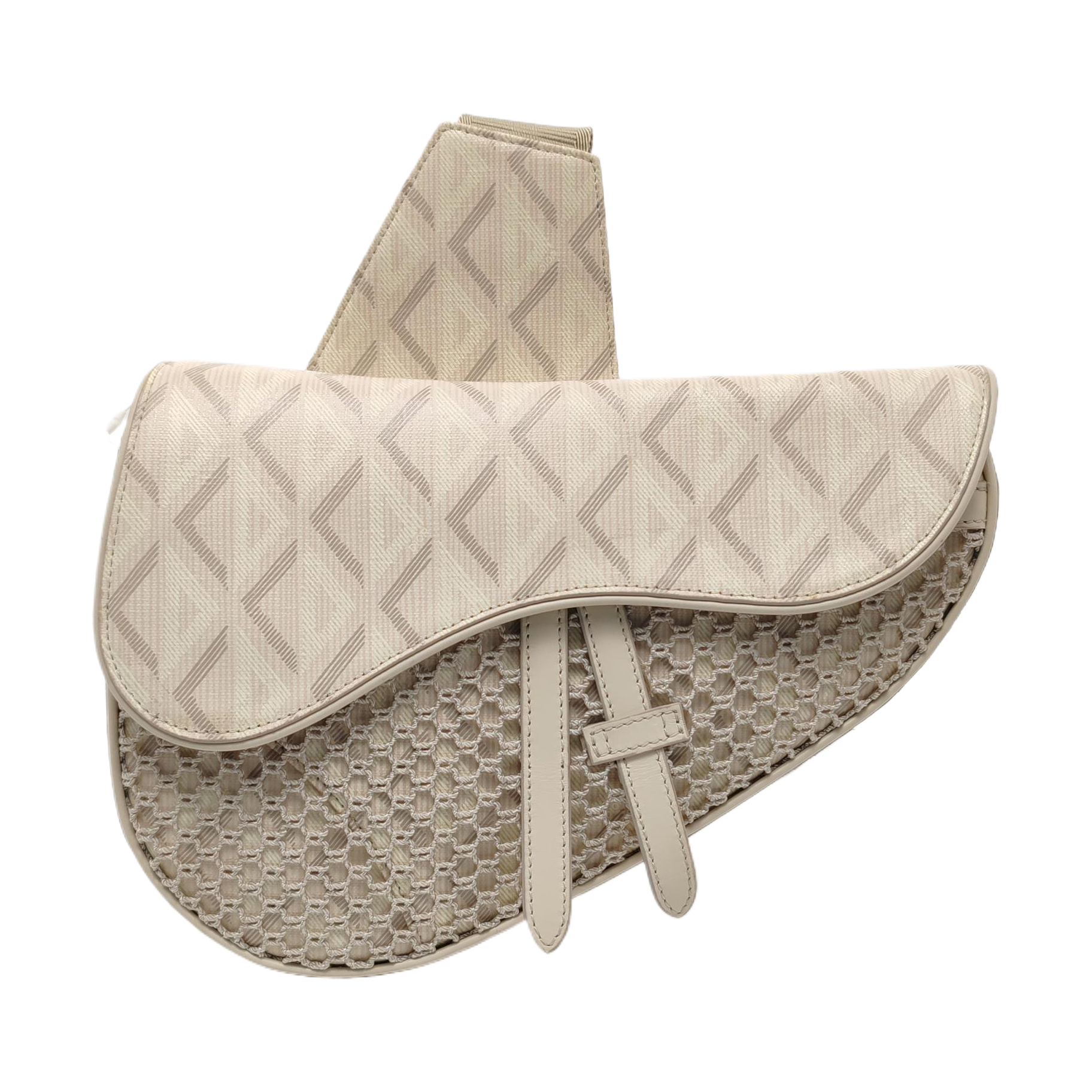 Saddle Medium Oblique Canvas Beige