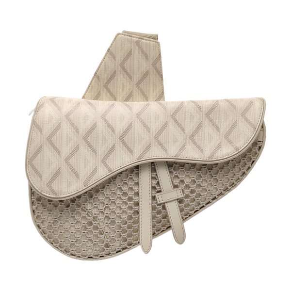 Saddle Medium Oblique Canvas Beige