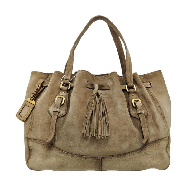 Suede Tote Bag Gray