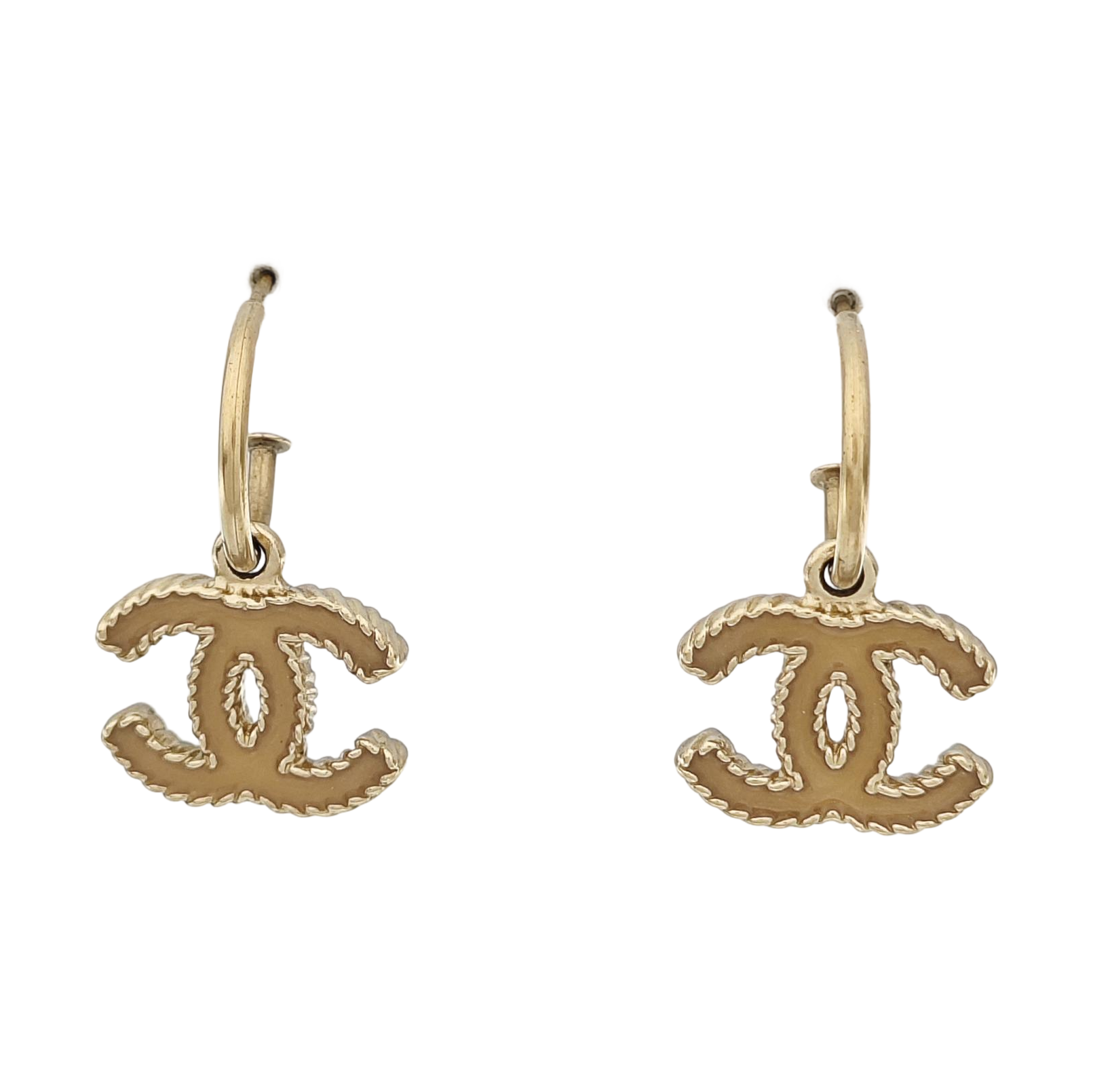 CC Logo Metal Gold Earrings