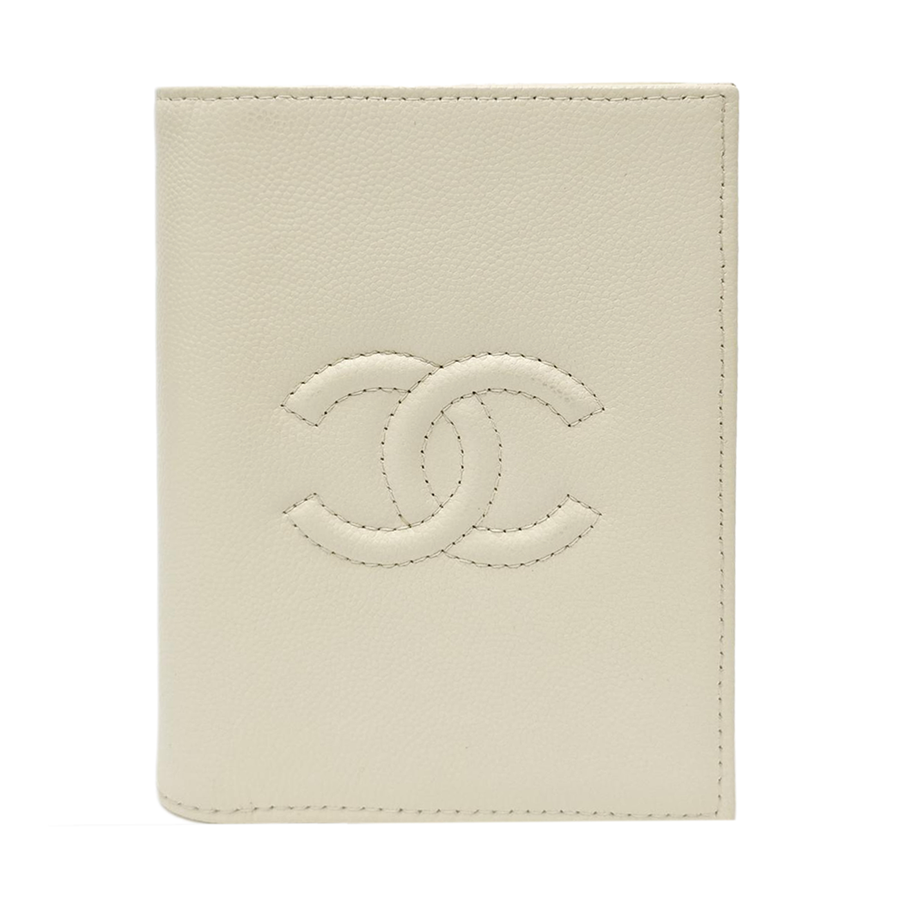 Quilted Grained Calfskin Wallet Beige