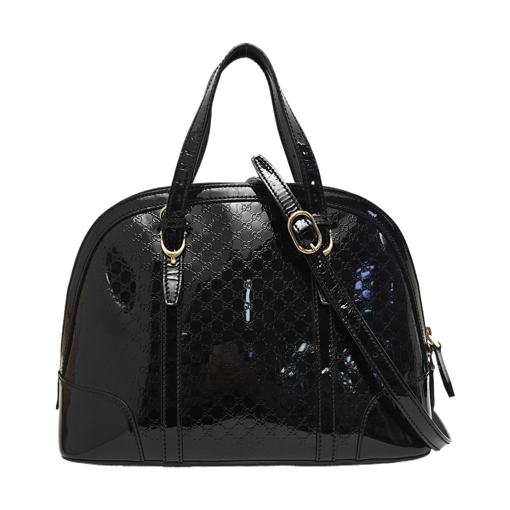 Microguccissima Monogram Patent Leather Black