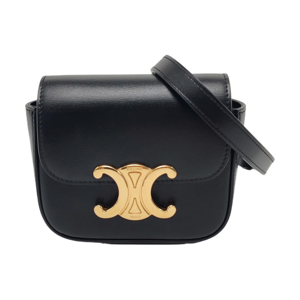 Authenticated pre-owned  TRIOMPHE Mini Calfskin Black - Shoulder Bag at Looply